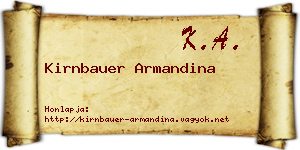 Kirnbauer Armandina névjegykártya